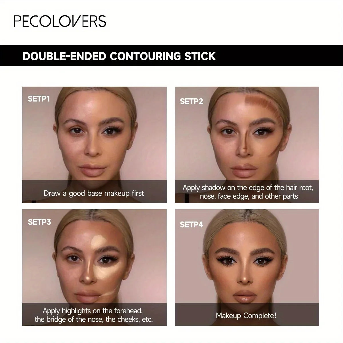 Stylo Double Embout Highlighter & Contour – Waterproof, Fond de Teint & Anti-Cernes