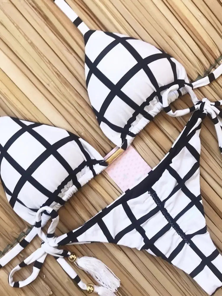 Women's Printed Push-Up Bandage Bikini – Low-Waisted, Brazilian Style, Beach Swimsuit