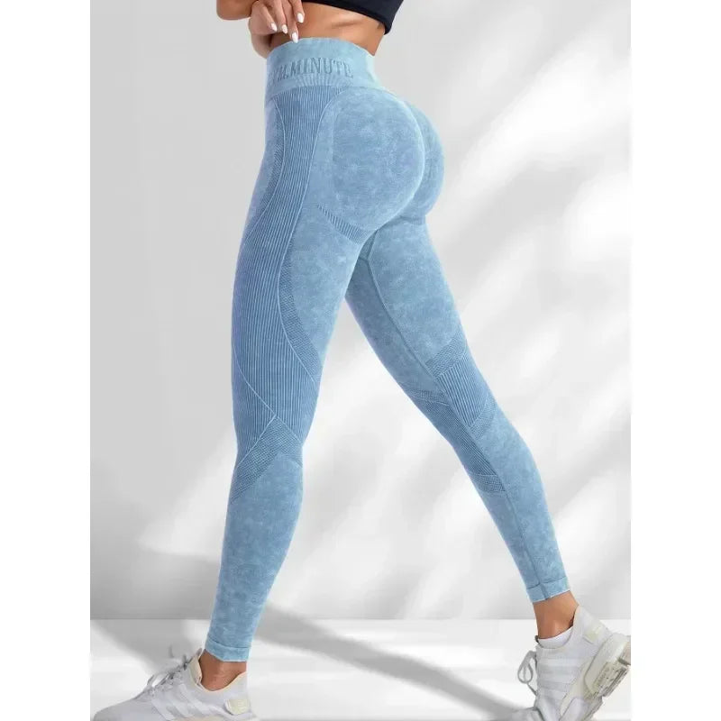 Legging Yoga Femme Taille Haute – Sans Coutures, Gainant, Push-Up Hanches, Séchage Rapide