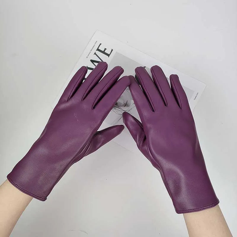 Gants doublés en similicuir
