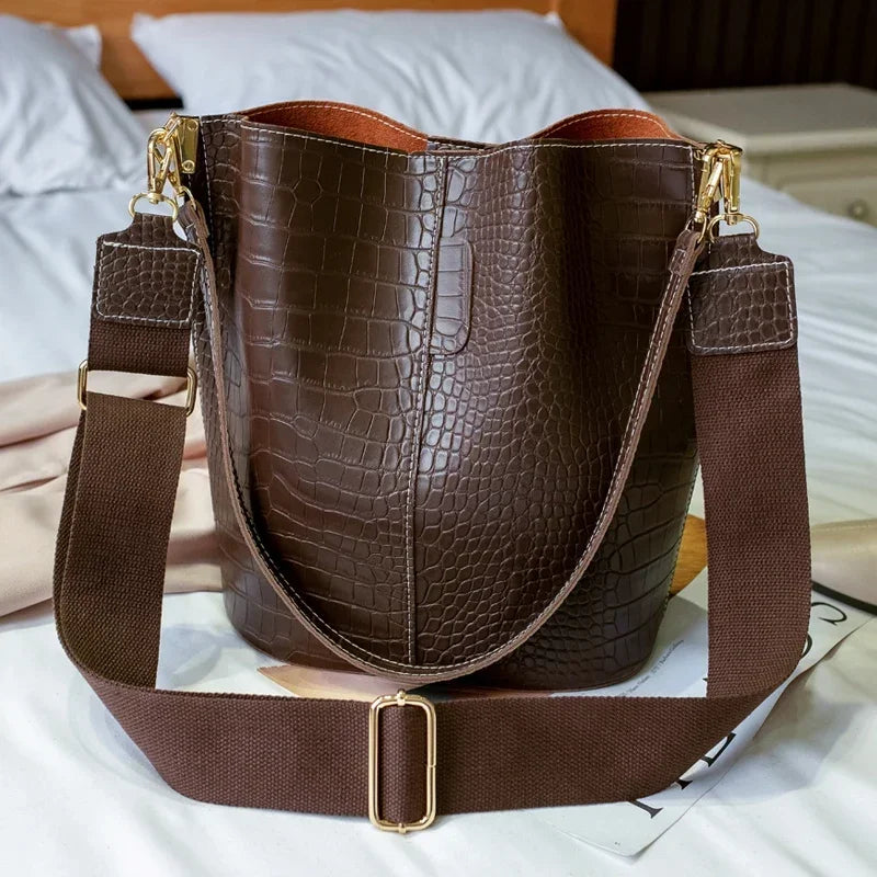Sac Seau pour Femme - Effet Crocodile Vintage