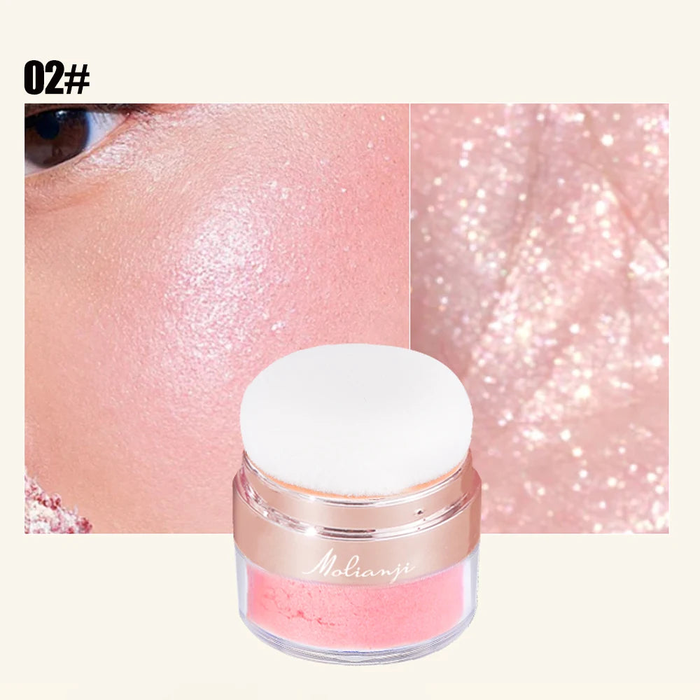 Highlighter Glitter Poudre – Visage, Corps & Cheveux, Waterproof, Résistant à la Transpiration, 4 Teintes