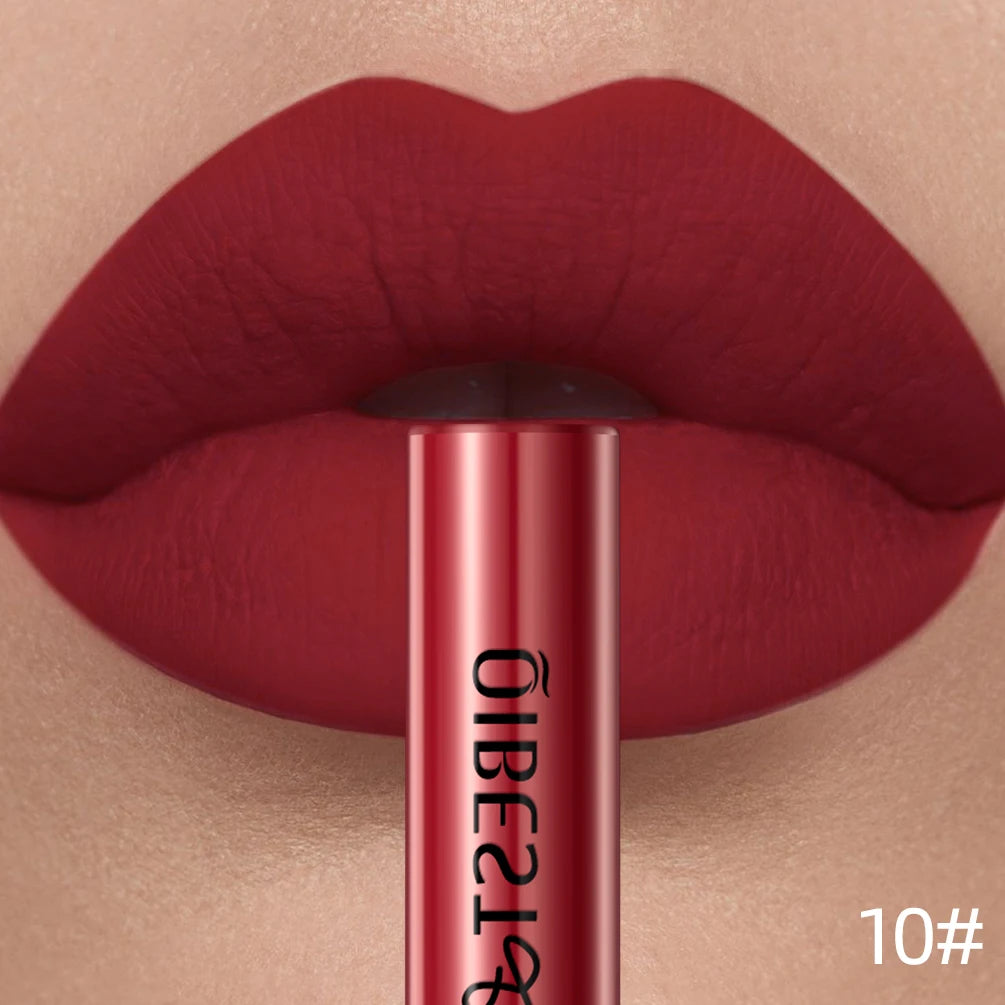 Rouge à Lèvres Liquide Mat Longue Tenue – Velours, Waterproof, 24 Teintes | QiBest