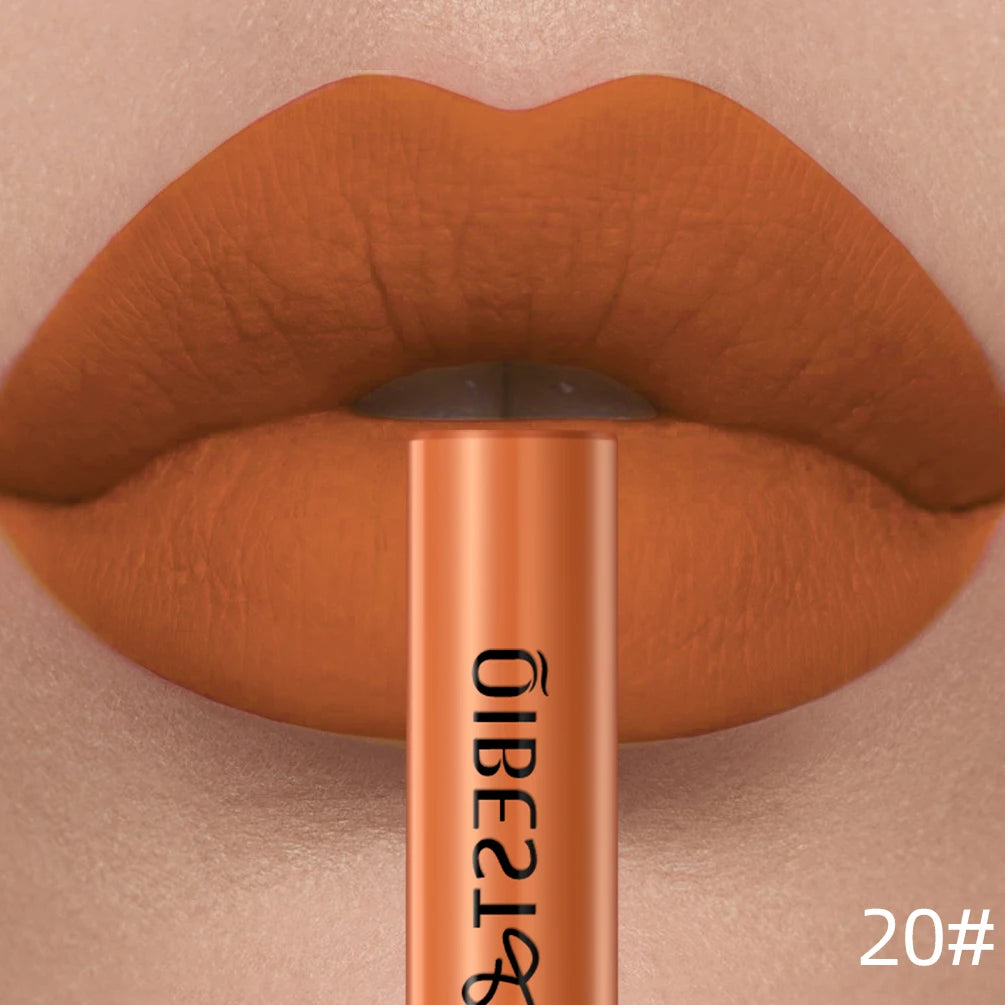 Rouge à Lèvres Liquide Mat Longue Tenue – Velours, Waterproof, 24 Teintes | QiBest
