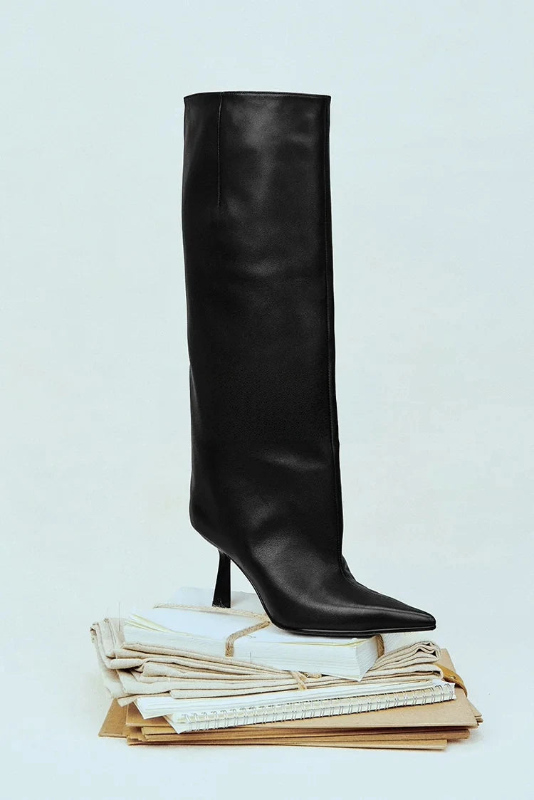 Bottes Hautes à Bout Pointu et Talon Fin