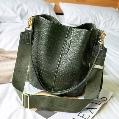 Sac Seau pour Femme - Effet Crocodile Vintage