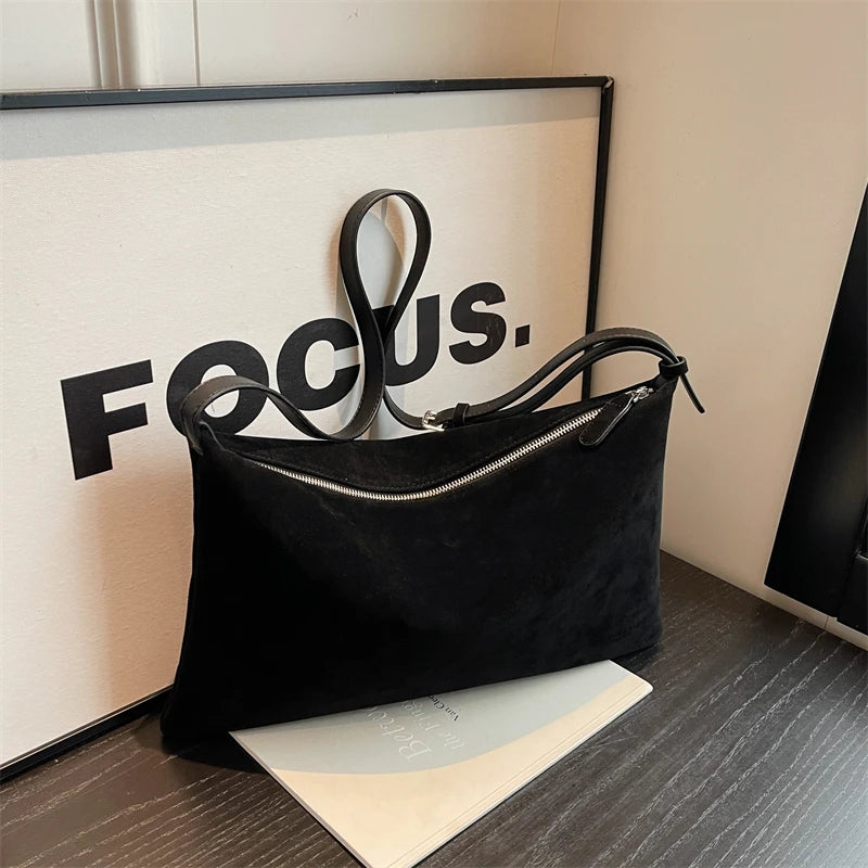 Sac à Main Souple effet  Suède  Style Vintage