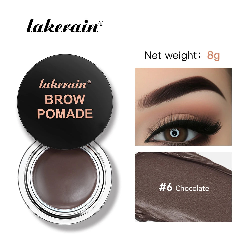 Long-Wear Waterproof Eyebrow Pomade — Smudge-Proof, Natural, 6 Shades