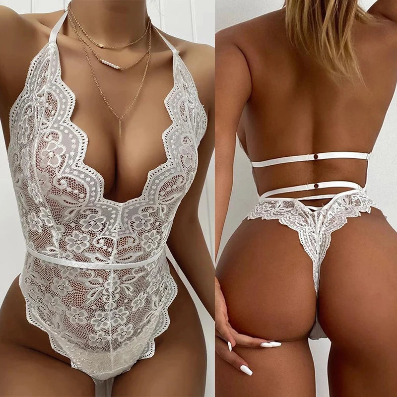 Body Lingerie Dentelle Femme – Une Pièce Sexy, Nuit de Noces & Occasions Spéciales