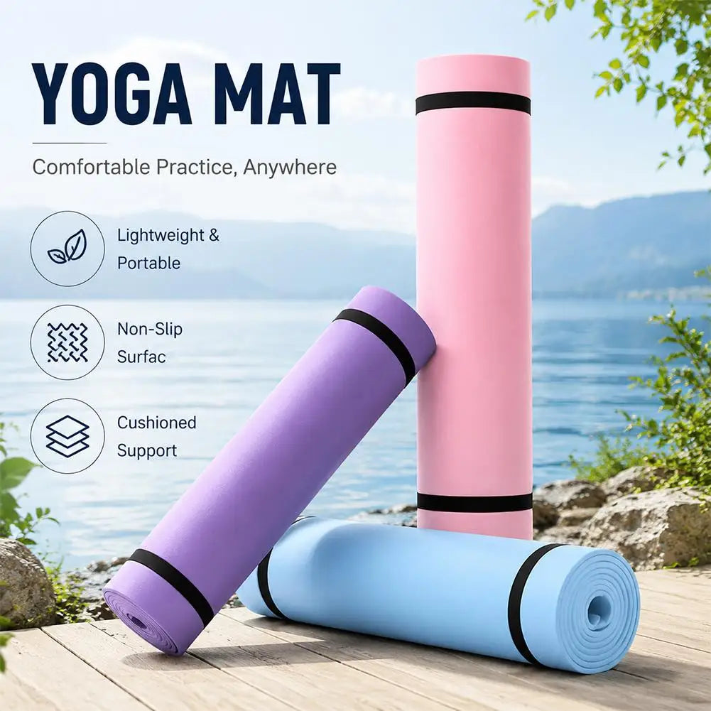 Foldable EVA Foam Yoga Mat – 180 × 50 cm, Non-Slip, Fitness & Pilates