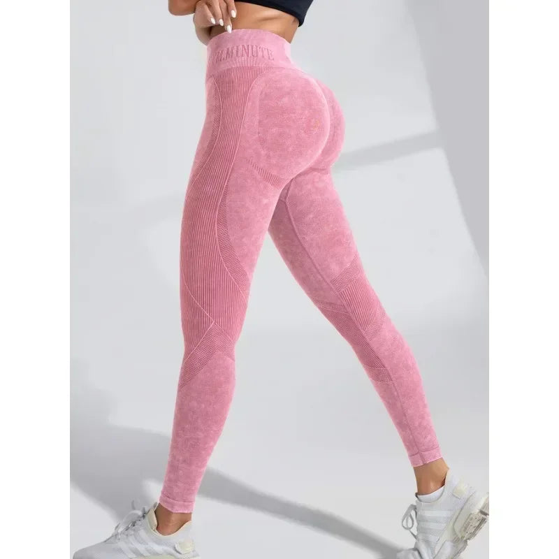 Legging Yoga Femme Taille Haute – Sans Coutures, Gainant, Push-Up Hanches, Séchage Rapide