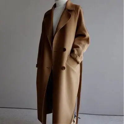 Manteau Long à Col Tailleur