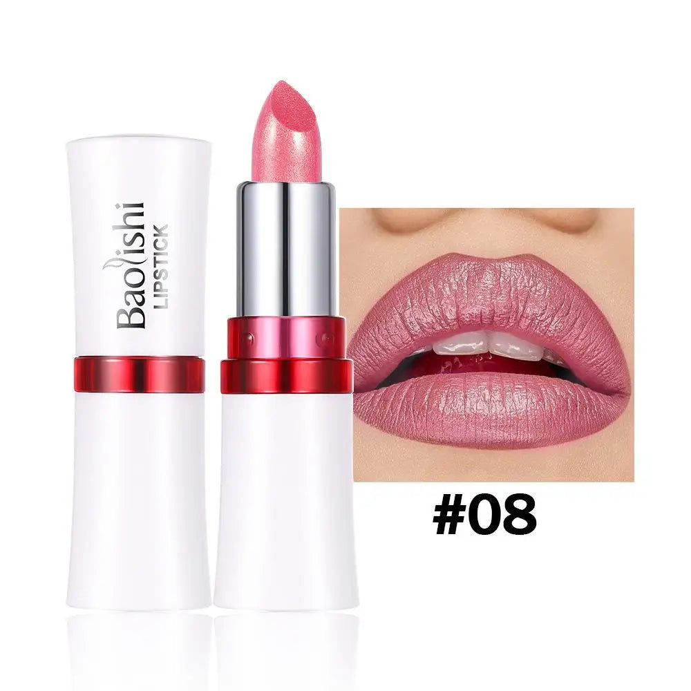 Long-Lasting Mirror Pearl Lipstick – Moisturizing, Waterproof, Flash Gloss Finish | 6 Shades