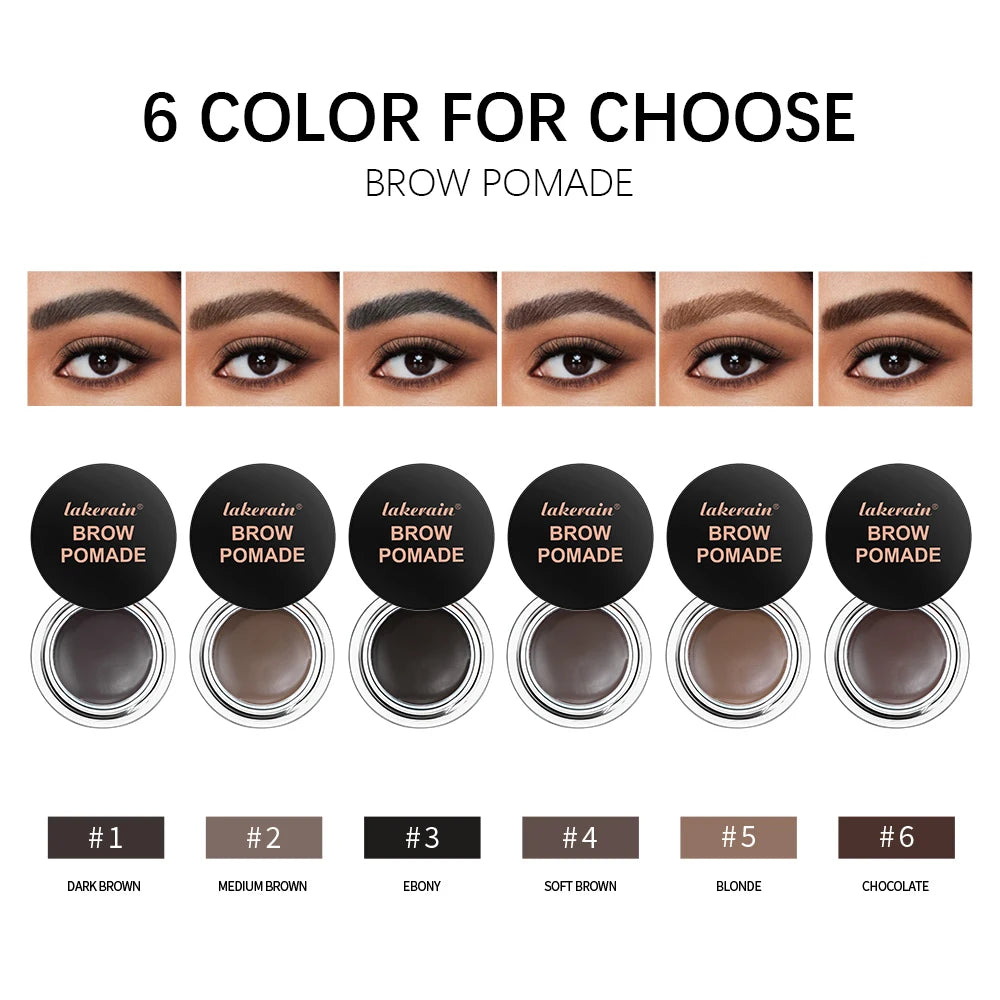 Long-Wear Waterproof Eyebrow Pomade — Smudge-Proof, Natural, 6 Shades