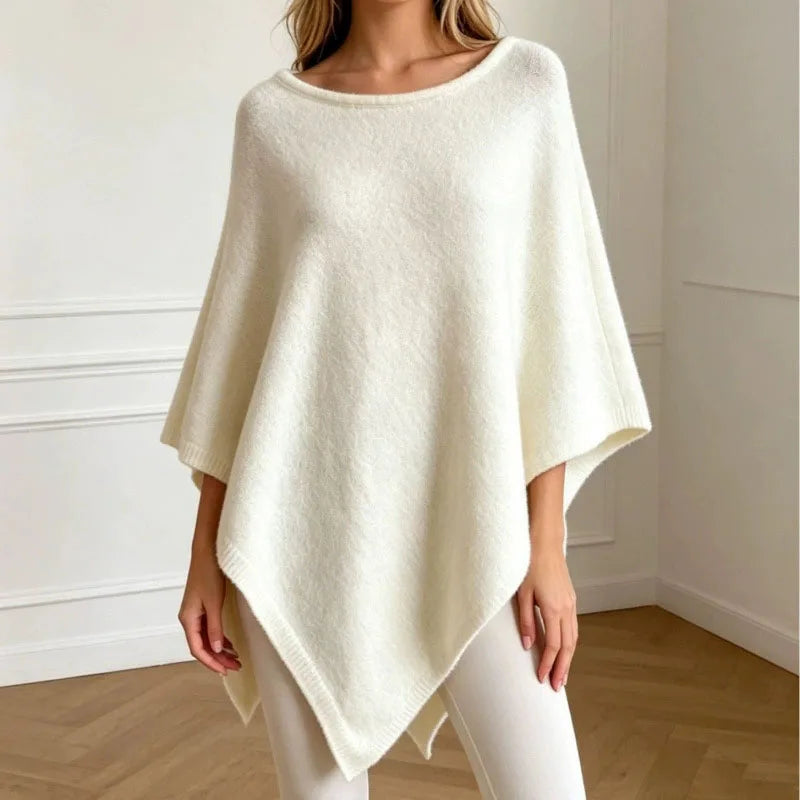 Pull cape en maille pour femme