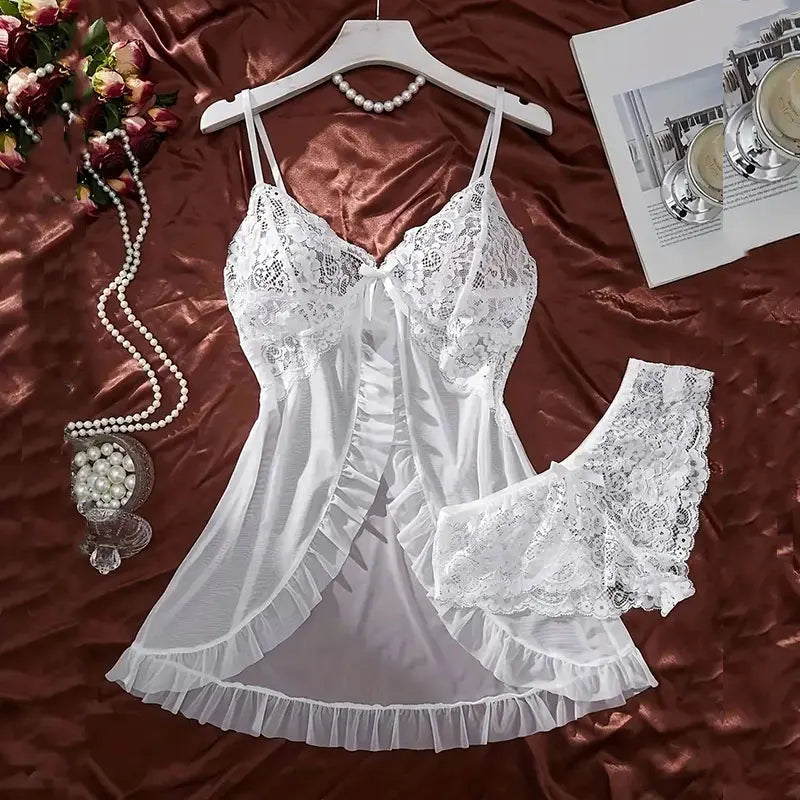 Nuisette Lingerie Sexy – Col en V, Ultra-Fine Transparente, Grande Taille & Mini