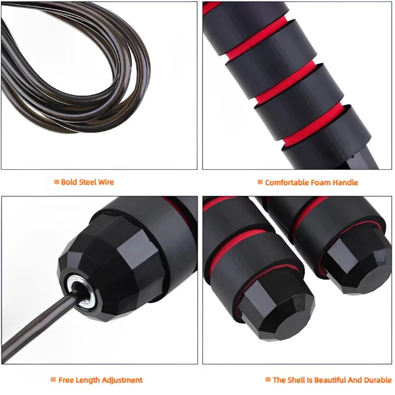 Corde à Sauter avec Roulements à Billes GOT-TOG – Câble Acier, Vitesse & Endurance, Unisexe