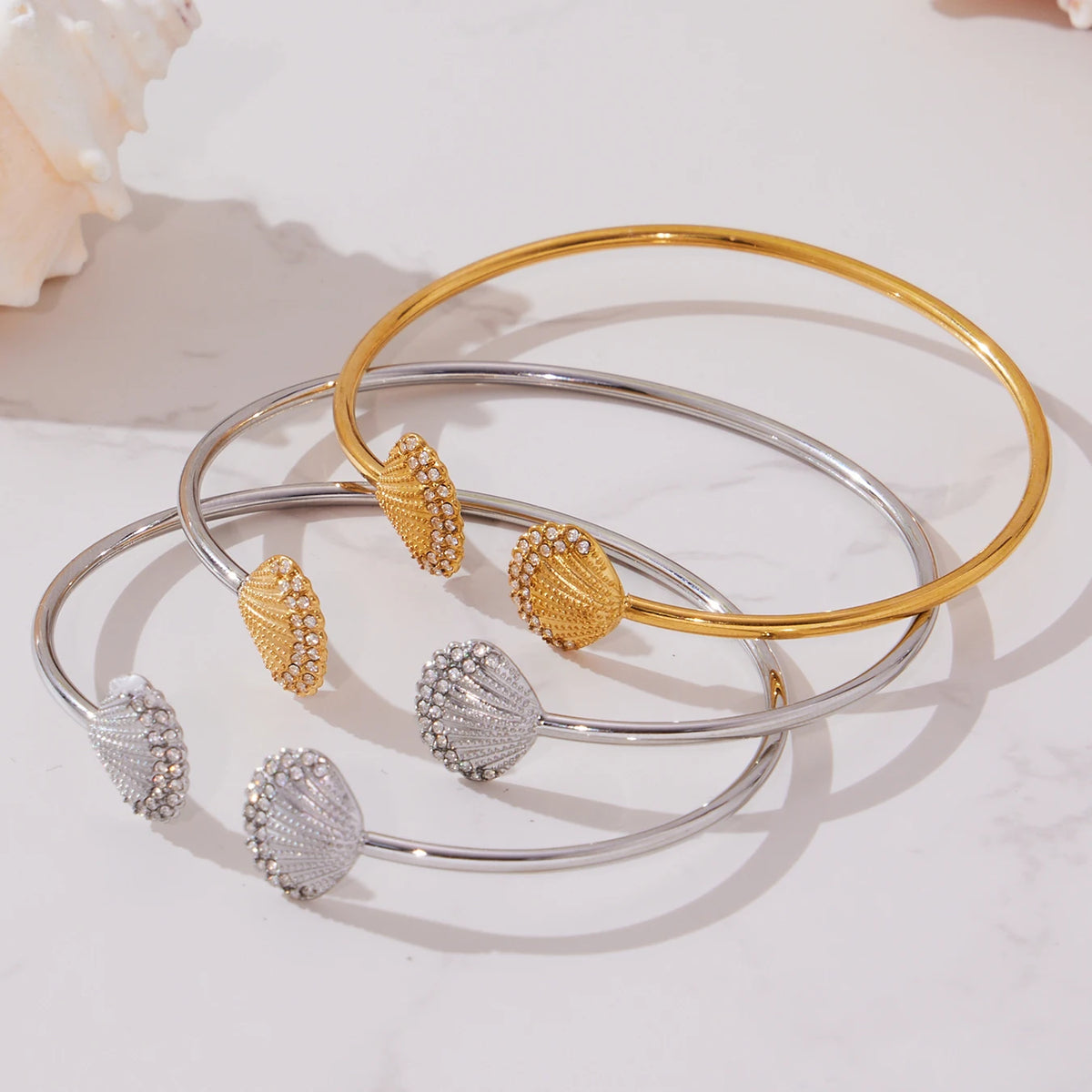 Bracelet Manchette Luxe Plaqué Or PVD – Acier Inoxydable, Style Géométrique, Mariage & Banquet, Pour Femme