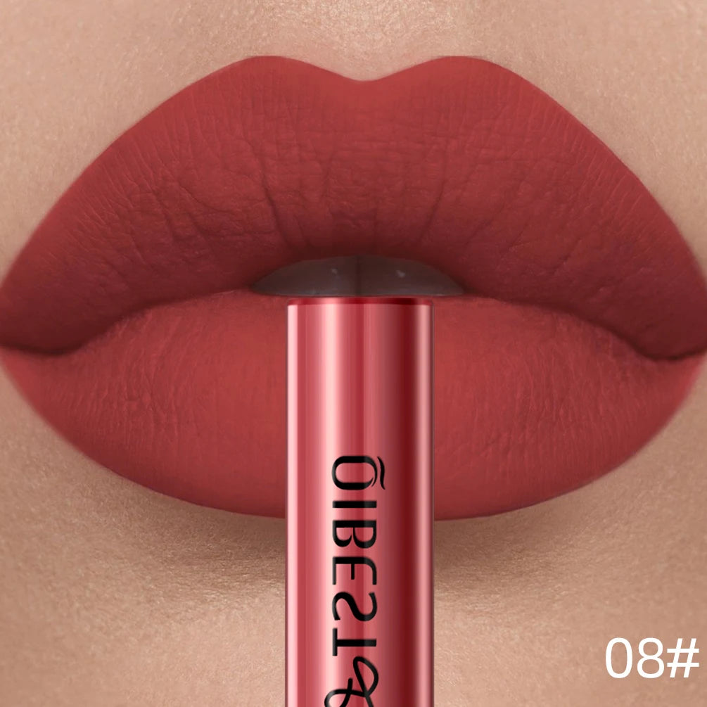 Rouge à Lèvres Liquide Mat Longue Tenue – Velours, Waterproof, 24 Teintes | QiBest