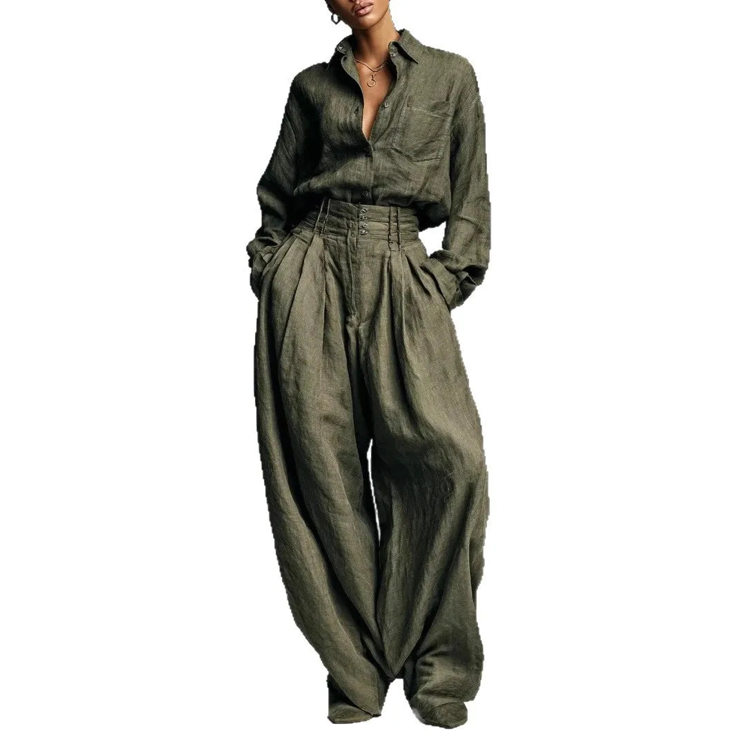Oversized Balloon Shirt and Pants Set