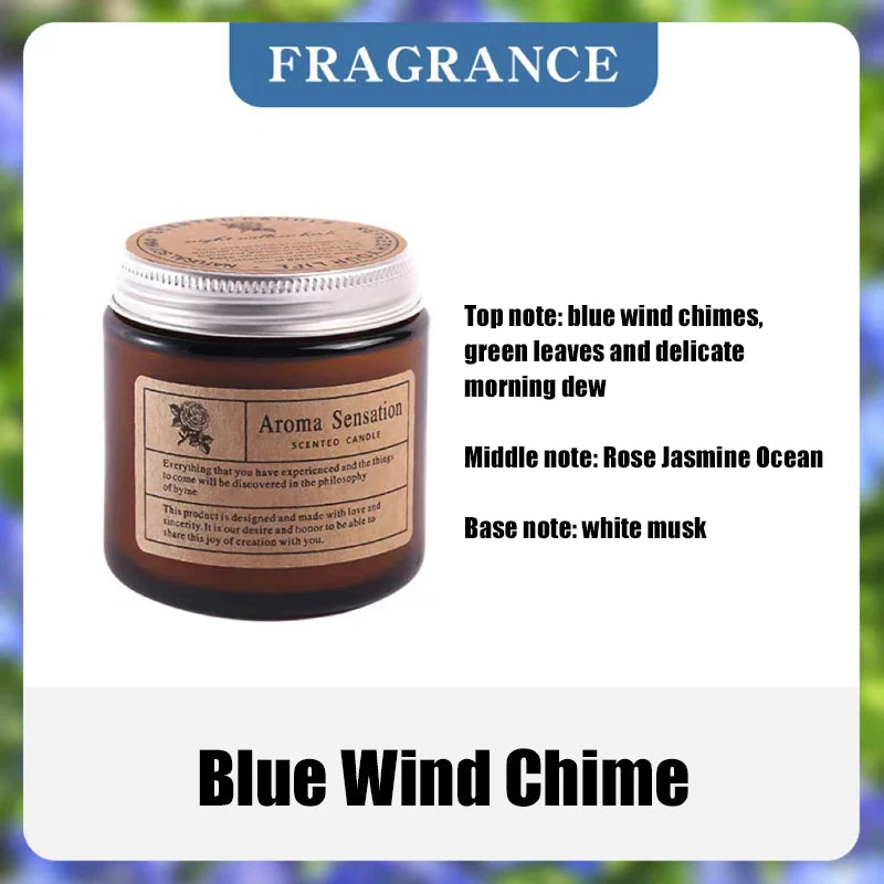 Bougie Parfumée Artisanale en Cire de Soja – Sans Fumée, Coupe en Verre, Aromathérapie