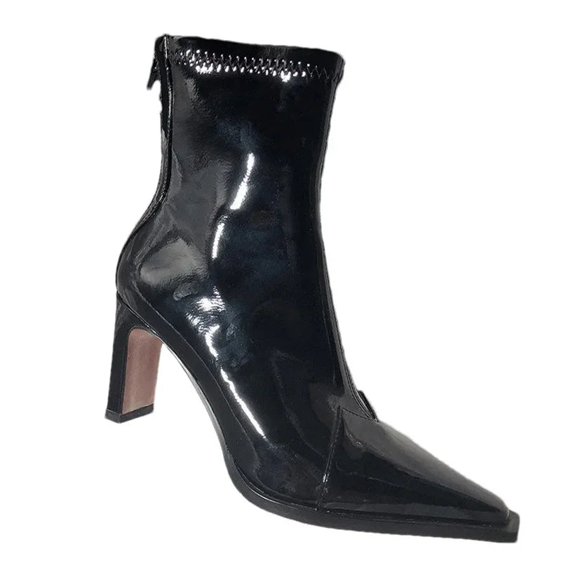 Women's pointed-toe block-heel ankle boots