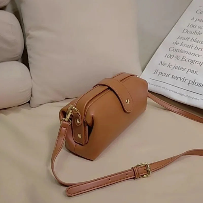 Sac à bandoulière en cuir décontracté - Style rétro vintage pour femme