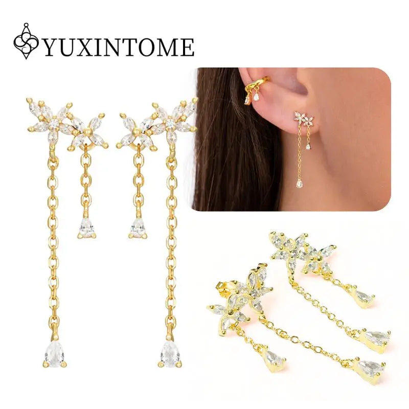 Boucles d'Oreilles Créoles Huggie Argent 925 – Zircon & Cristal, Goutte d'Eau, Certifiées GDTC, 73 Styles