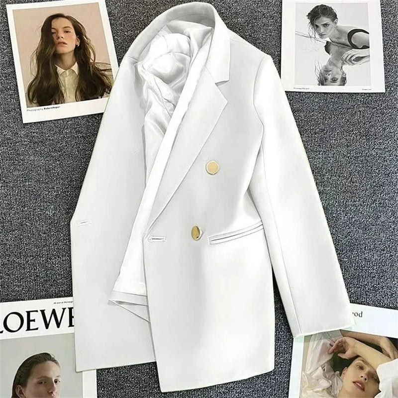 Double-Breasted Blazer with Notch Lapel