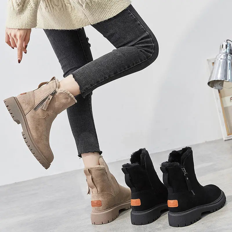 Bottes à enfiler doublées pour femme