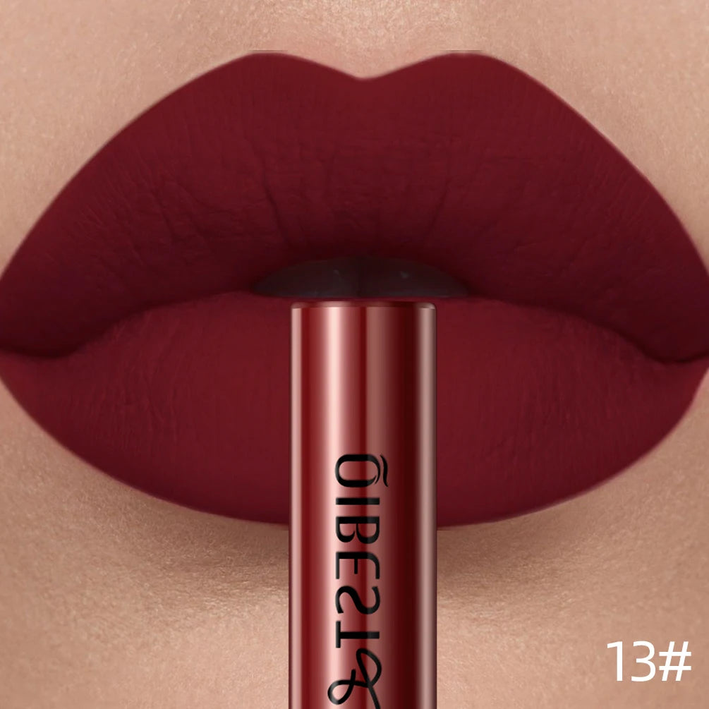 Rouge à Lèvres Liquide Mat Longue Tenue – Velours, Waterproof, 24 Teintes | QiBest