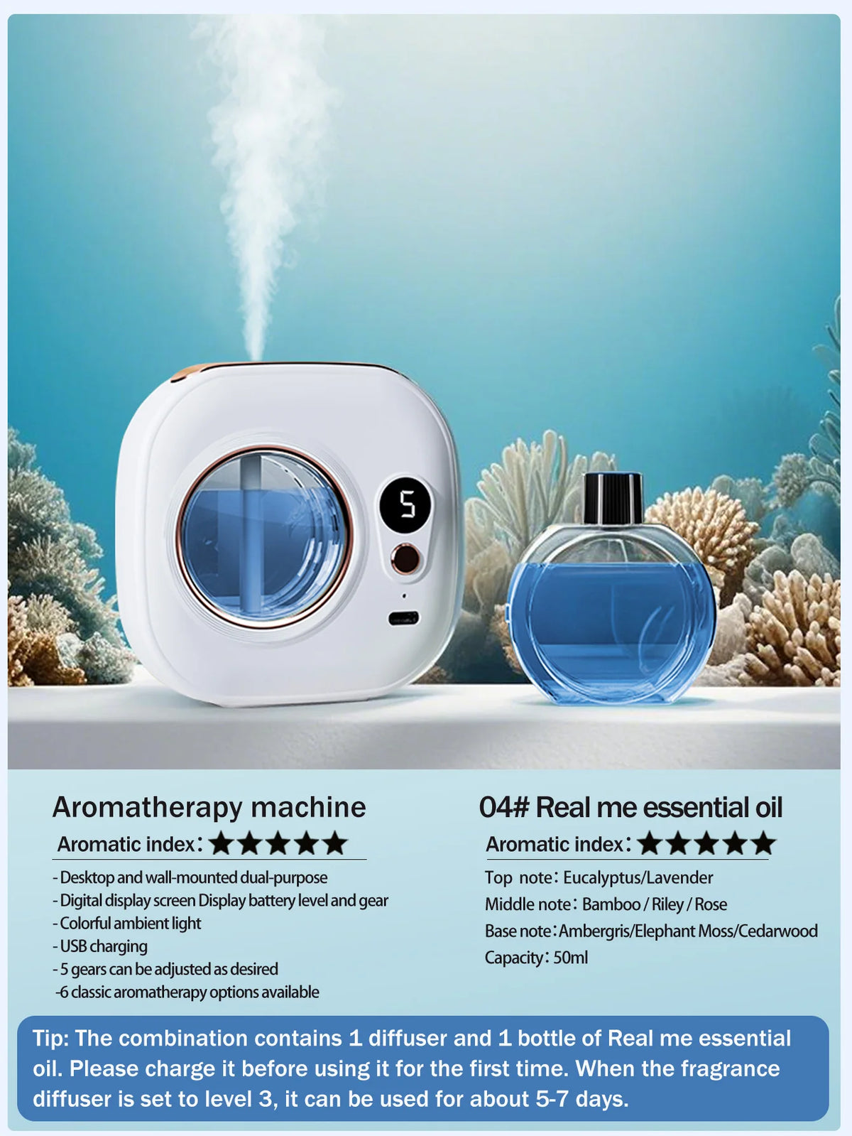 Diffuseur Automatique Rechargeable – Ultrasonique, Minuterie, Aromathérapie
