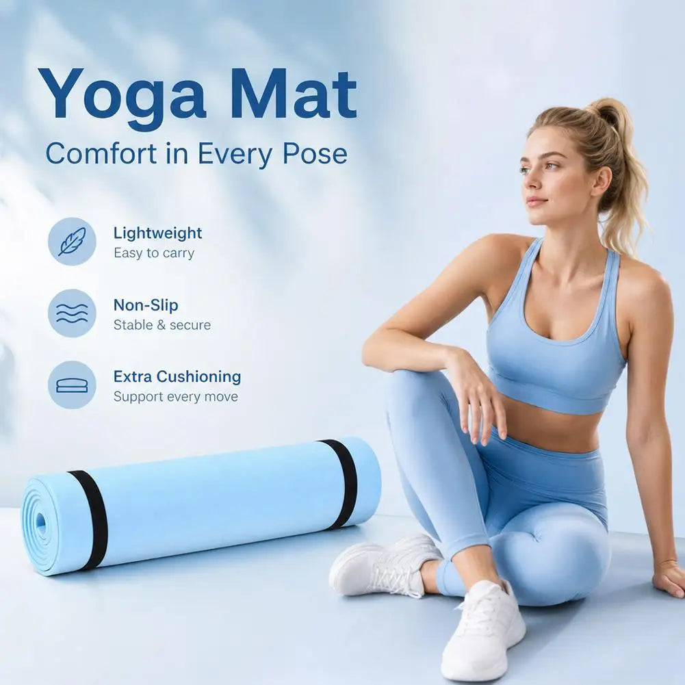 Foldable EVA Foam Yoga Mat – 180 × 50 cm, Non-Slip, Fitness & Pilates