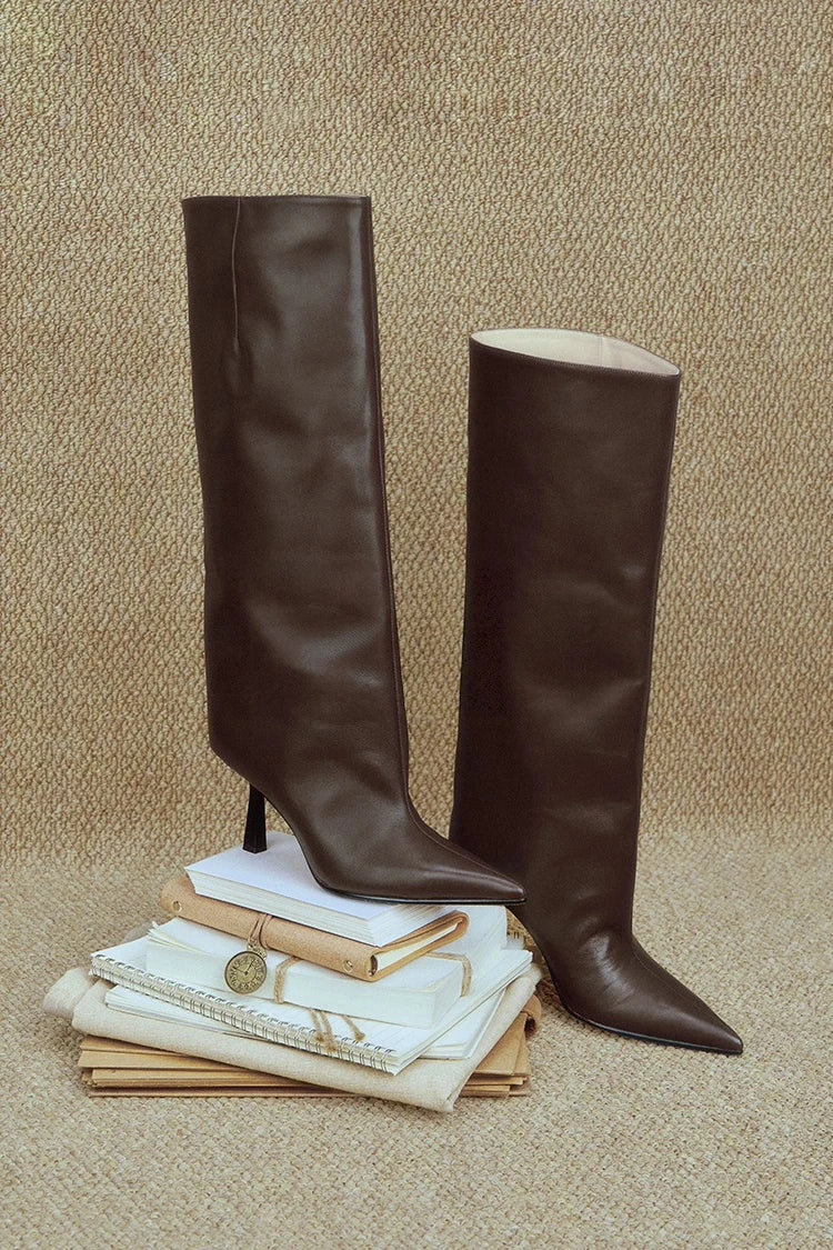 Bottes Hautes à Bout Pointu et Talon Fin
