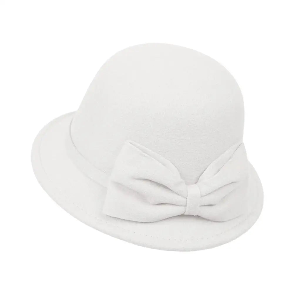 Chapeau cloche ajustable à nœud pour femme