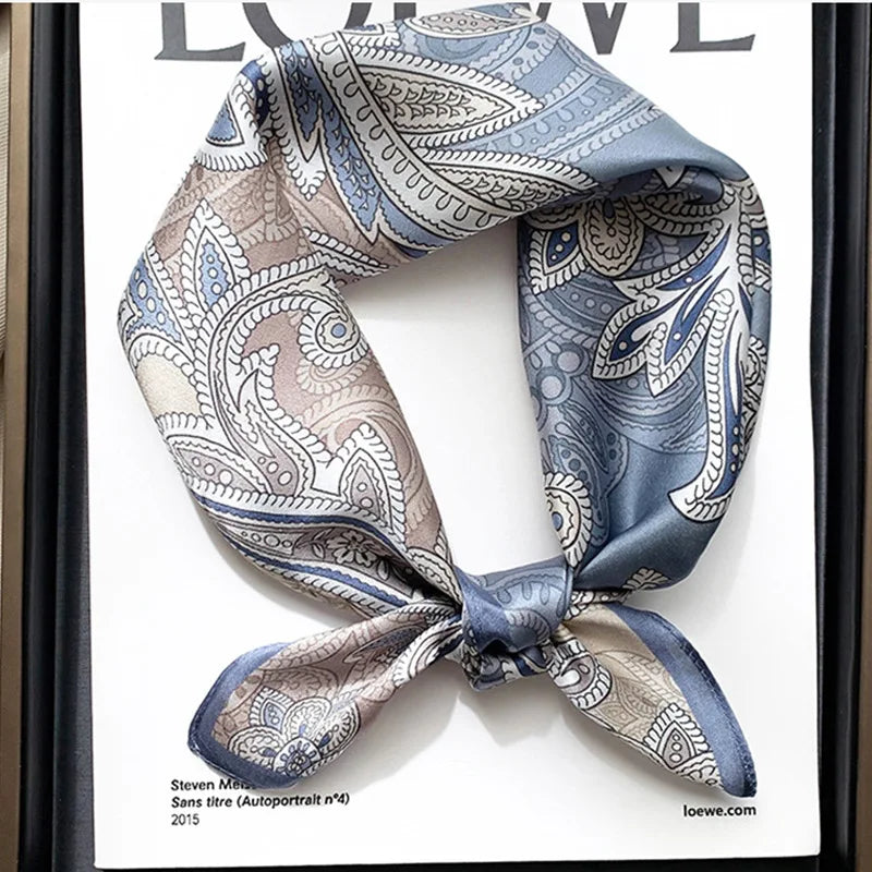 Women's Square Scarf – Luxury Satin Silk, Hair Ribbon, 70x70cm