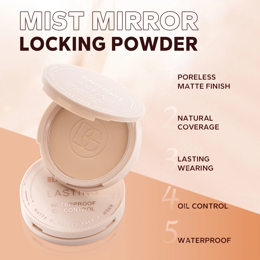 Poudre Compacte Matifiante avec Miroir – Contrôle du Sébum, Longue Tenue, Fini Naturel | 4 Teintes