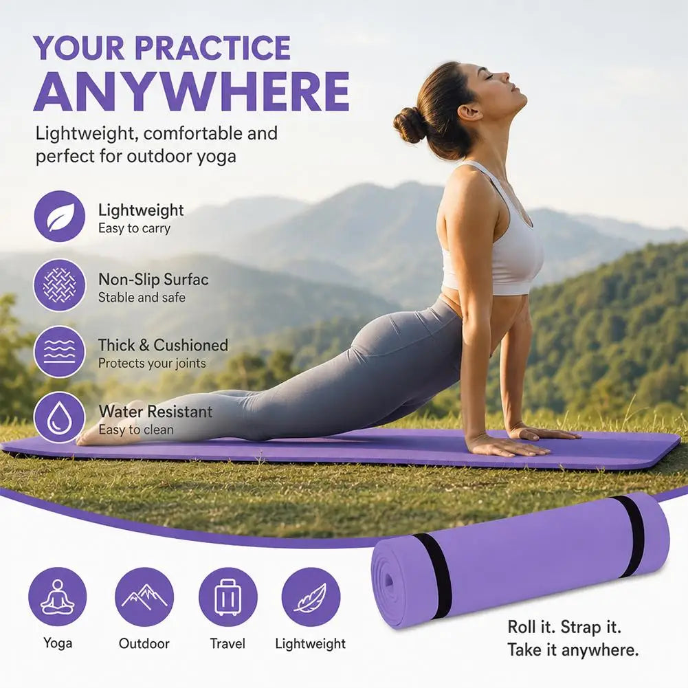 Foldable EVA Foam Yoga Mat – 180 × 50 cm, Non-Slip, Fitness & Pilates