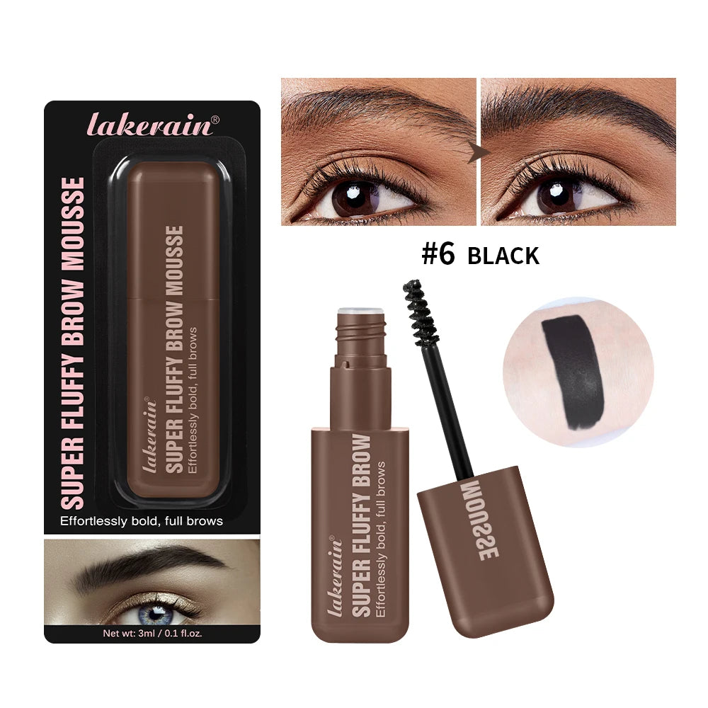 Mousse Sourcils Volumisante Longue Tenue — Waterproof, Effet Duveteux, 6 Teintes