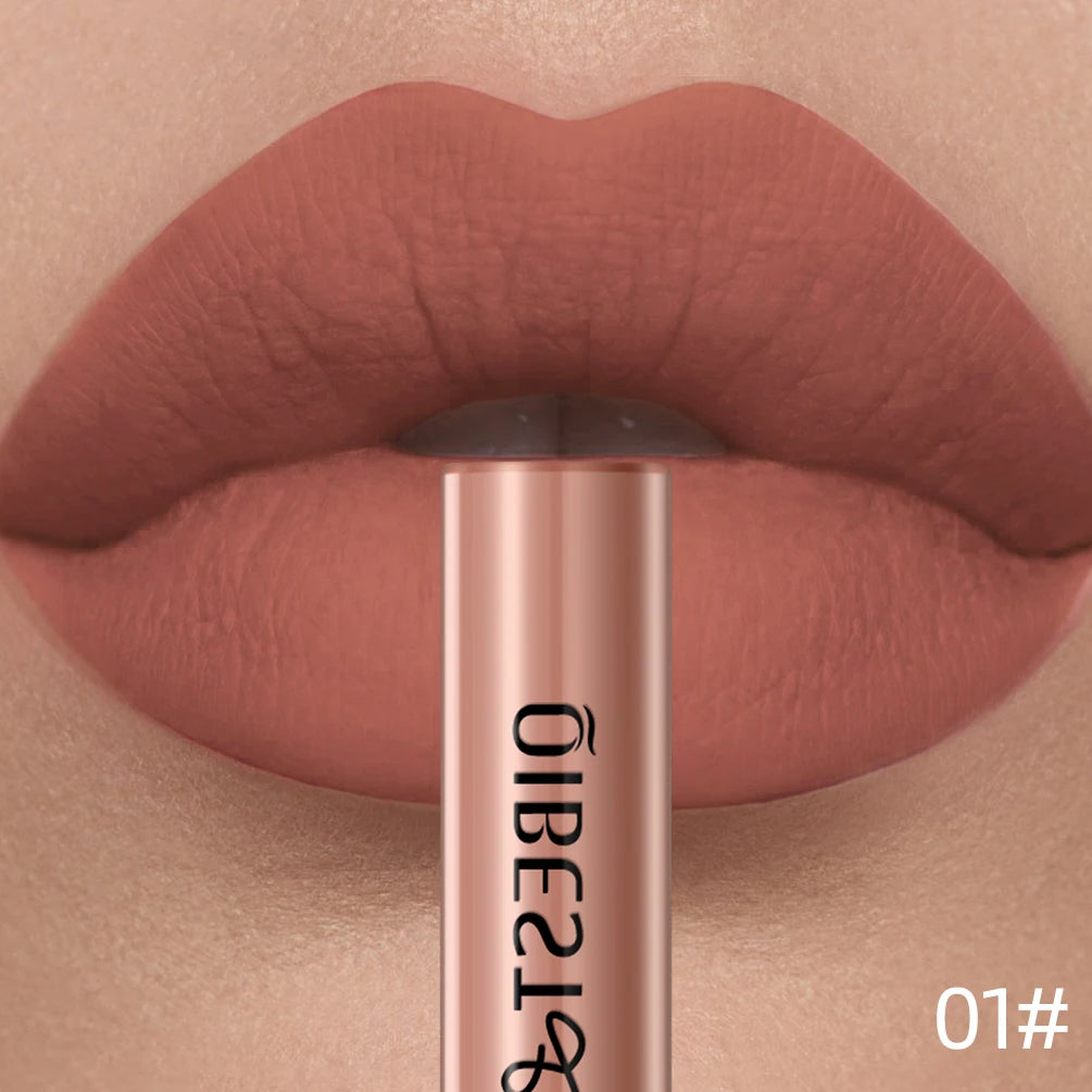 Rouge à Lèvres Liquide Mat Longue Tenue – Velours, Waterproof, 24 Teintes | QiBest