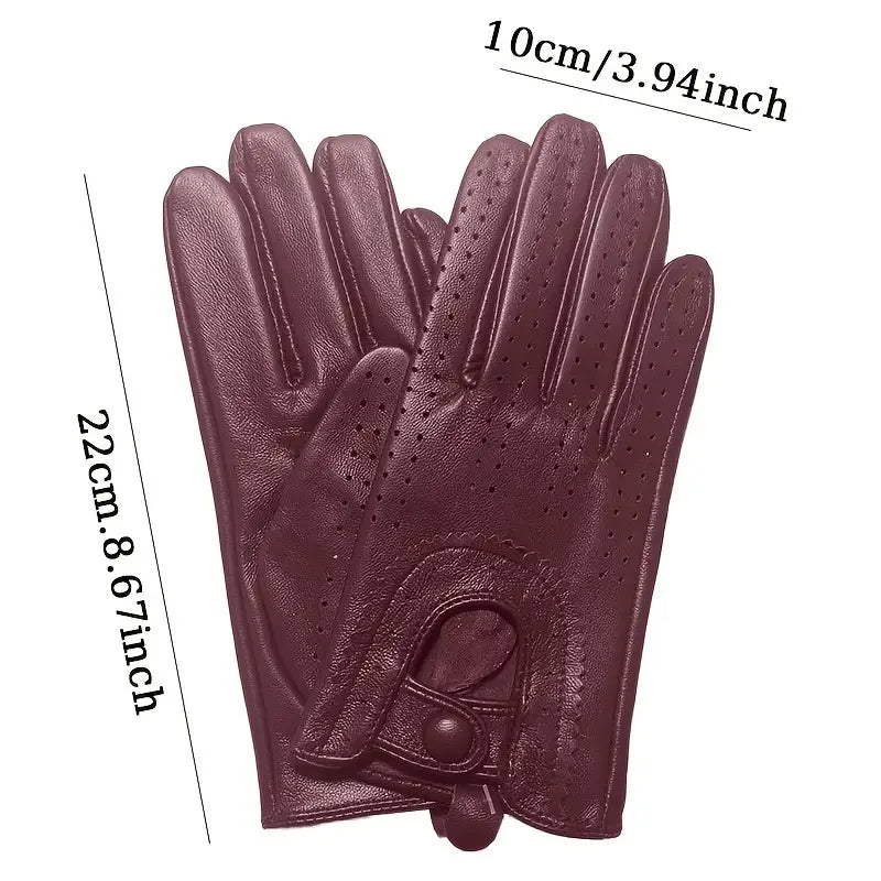 Gants en cuir de mouton perforé pour femme