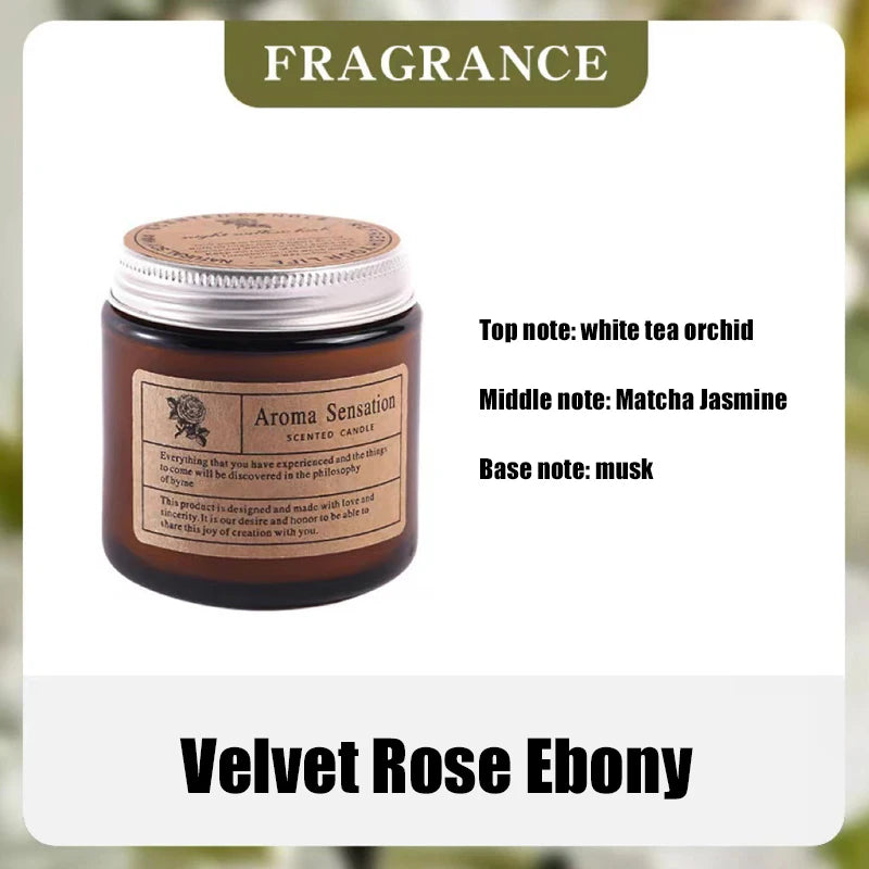 Bougie Parfumée Artisanale en Cire de Soja – Sans Fumée, Coupe en Verre, Aromathérapie