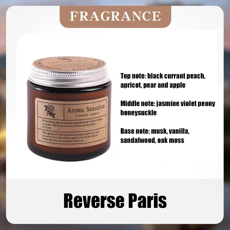 Bougie Parfumée Artisanale en Cire de Soja – Sans Fumée, Coupe en Verre, Aromathérapie