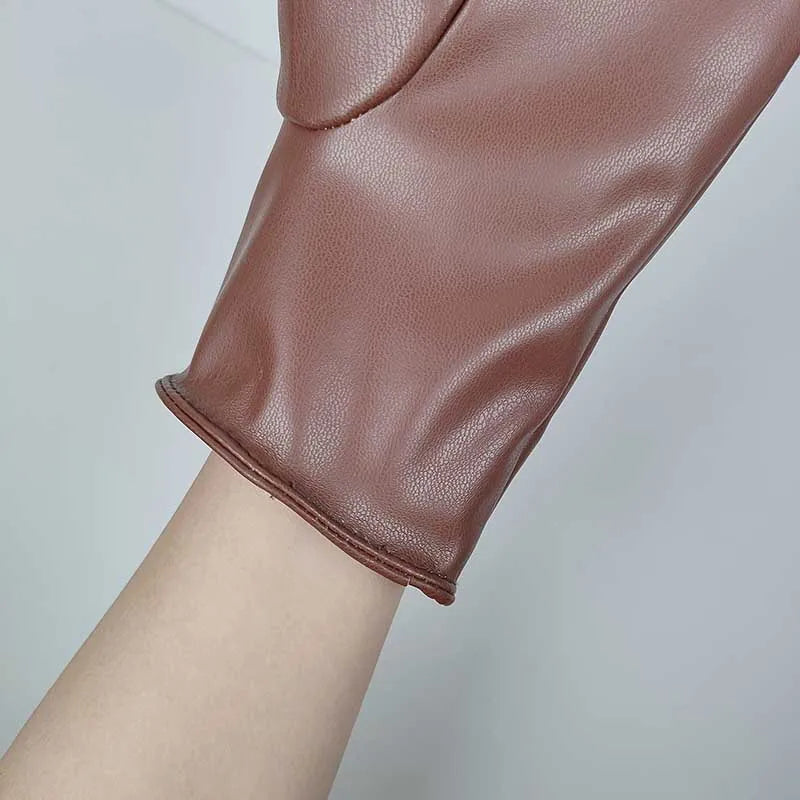 Gants doublés en similicuir