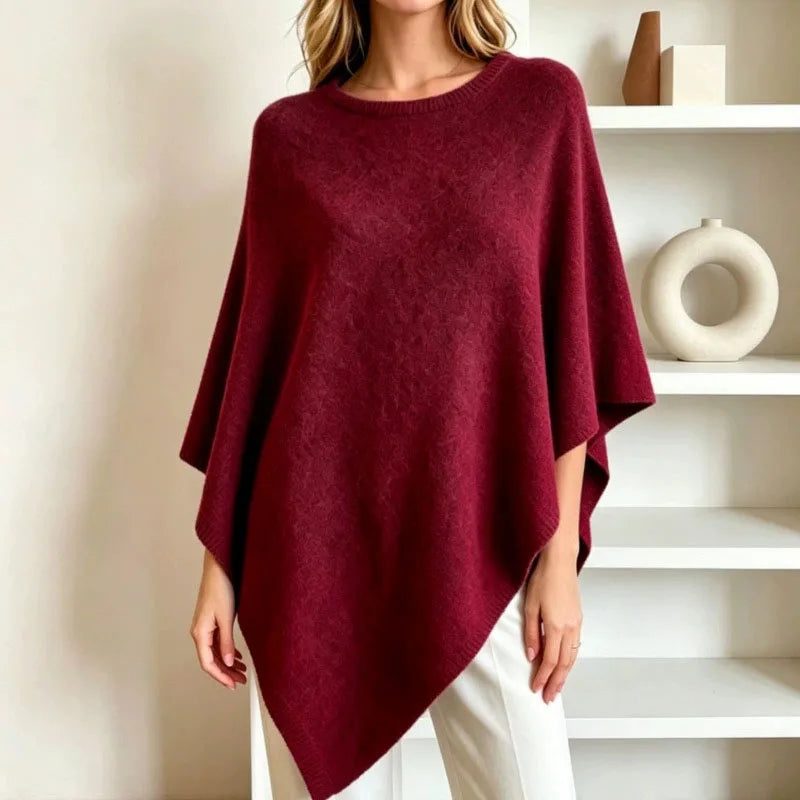 Pull cape en maille pour femme