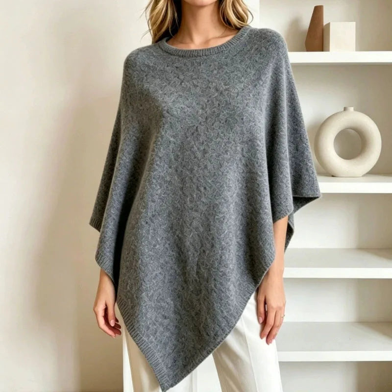 Pull cape en maille pour femme