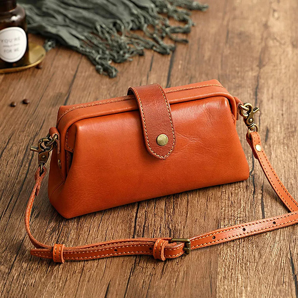 Sac à bandoulière en cuir décontracté - Style rétro vintage pour femme