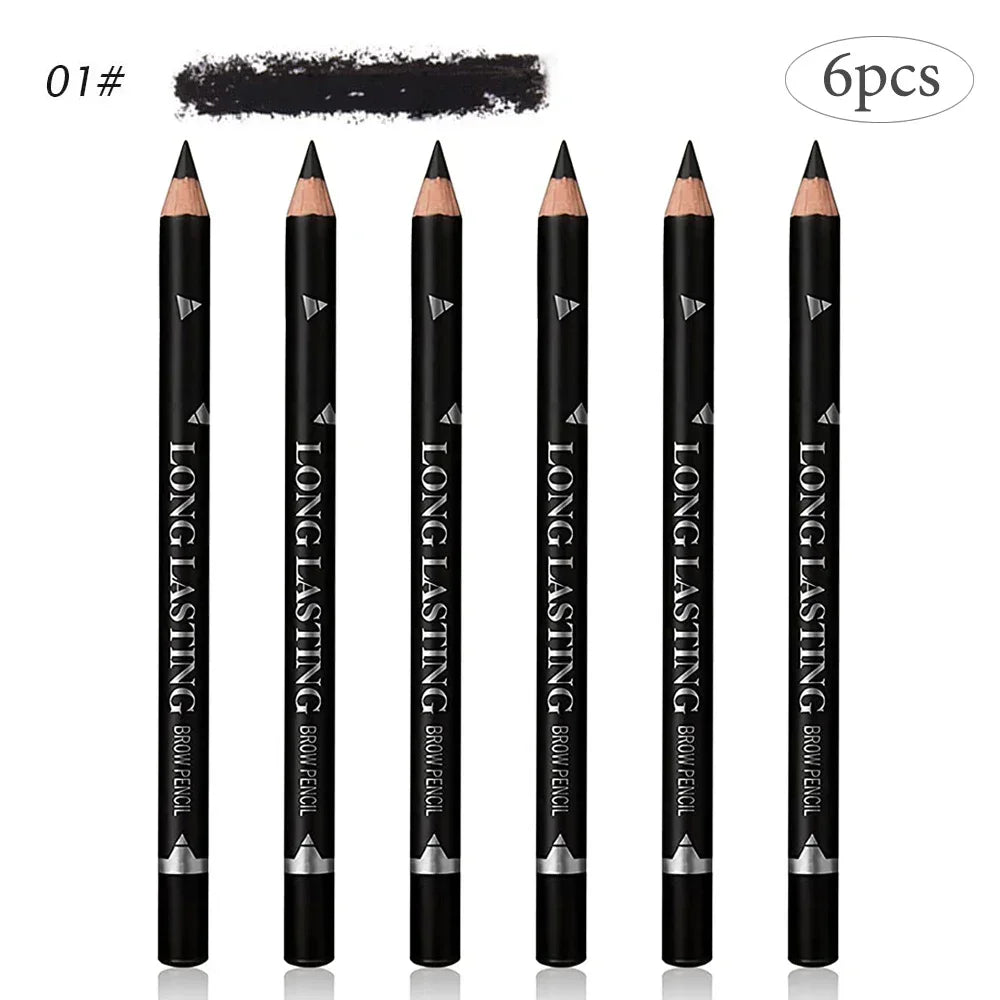 Waterproof Eyebrow Pencil — Pack of 6 or 12 Pieces, Long-Lasting Wear
