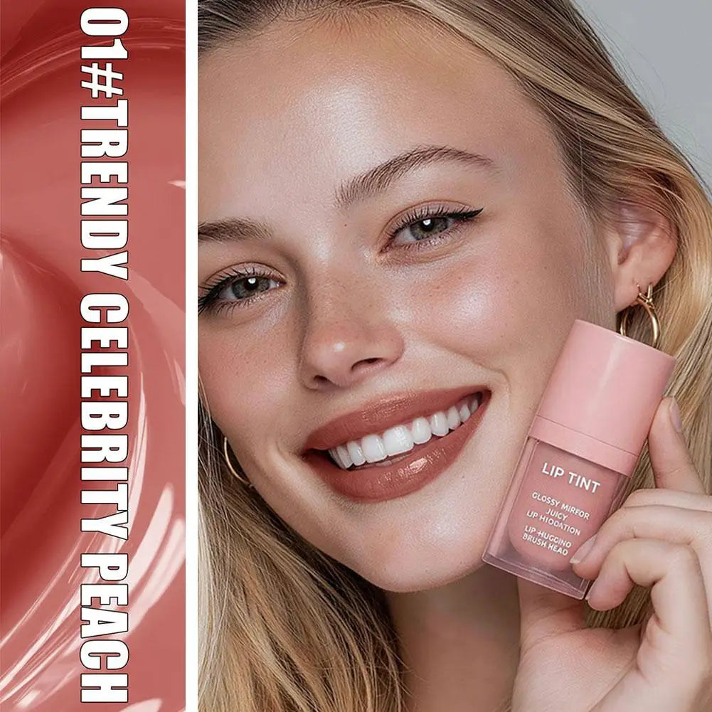 Long-Lasting Glossy Lip Stain – Matte Velvet Texture, Hydrating & Waterproof | 6 Shades