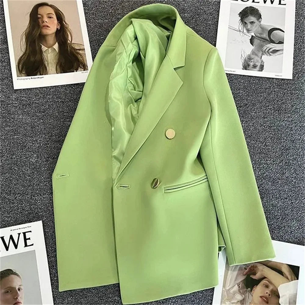 Double-Breasted Blazer with Notch Lapel